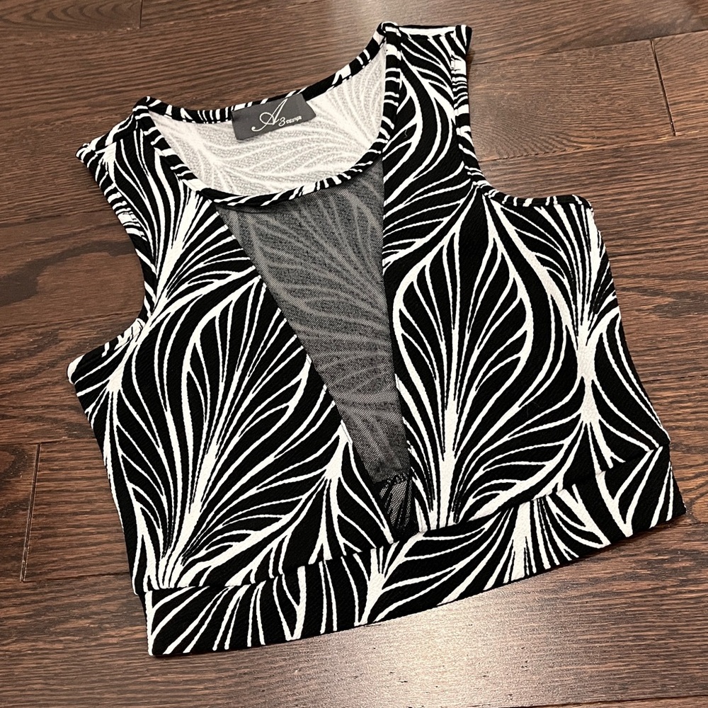 Mesh Front Crop Top